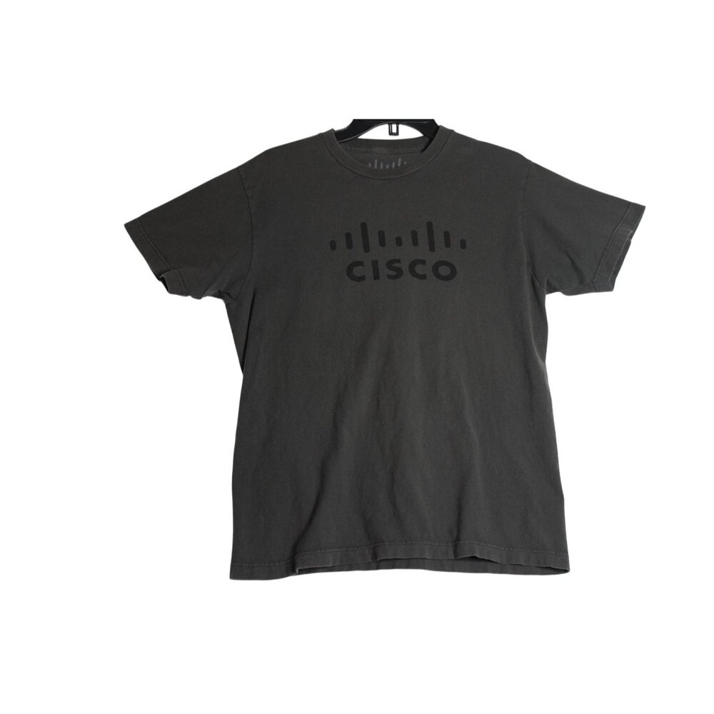 Cisco Systems Technology Logo Green Tee Shirt Mens Small